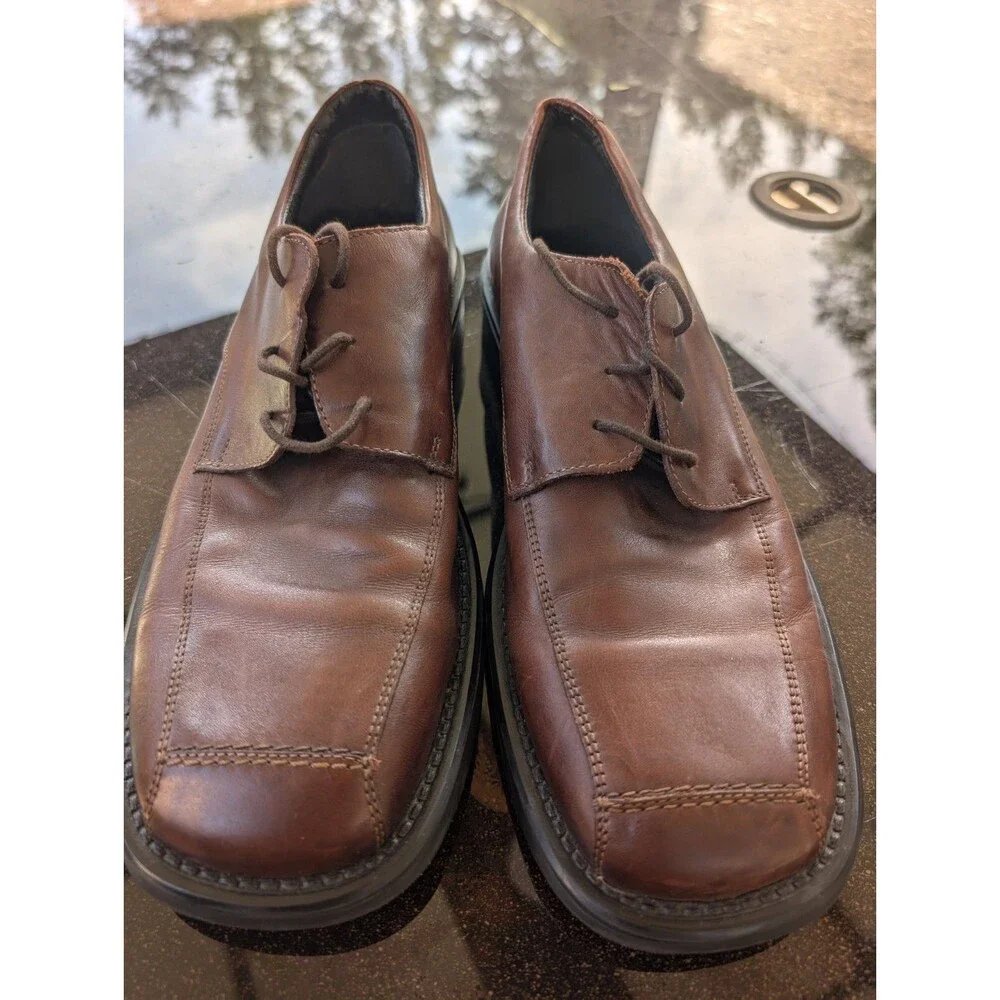 ALFANI Mens oxfords Size 10.5M Dress Shoes Leather Brown Lace-up 32711